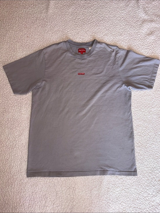 Supreme Other - Supreme Gray Short Sleeve Tee with Red Mini Box Logo